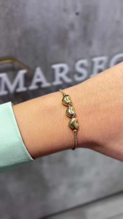 BRACCIALE 3 CUORI ORO