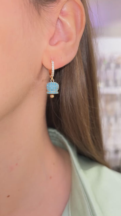 ORECCHINI CAMPANELLA ORO & AZZURRO