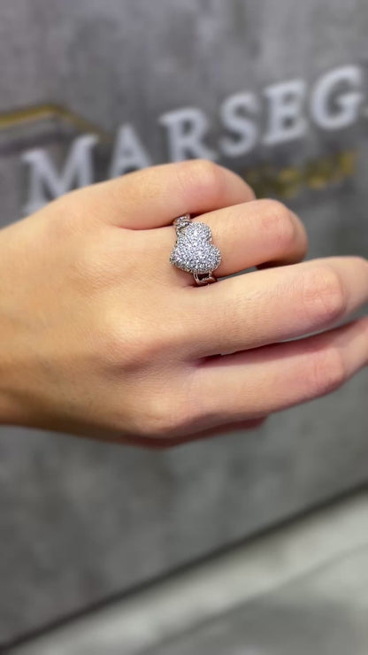 ANELLO CUORE CRISTALLI ARGENTO