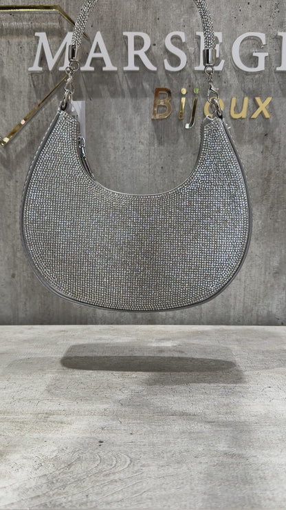 POCHETTE GLITTER ARGENTO