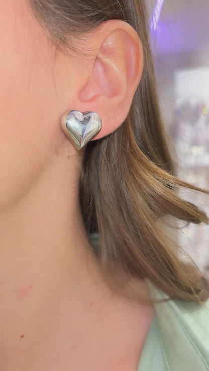 ORECCHINI CUORE ARGENTO 2 CM