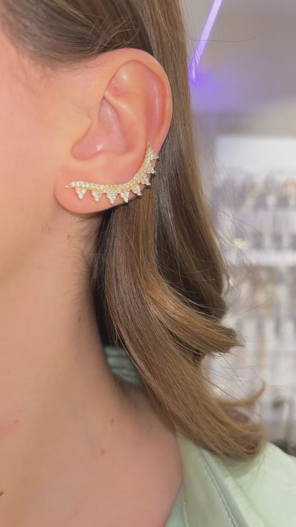 ORECCHINI EAR CUFF ZIG ZAG ORO