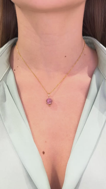 COLLANA CAMPANELLA ORO & FUCSIA
