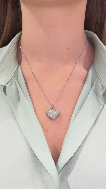 COLLANA CUORE CRISTALLI ANGENTO