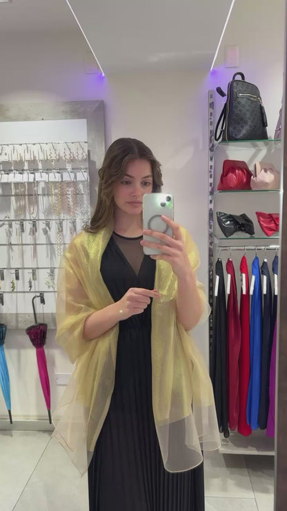 STOLA ORGANZA LUREX ORO SCURO