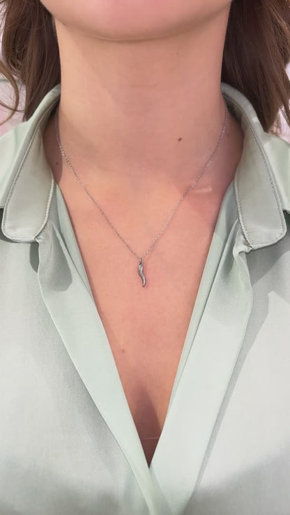 COLLANA CORNETTO PICCOLO ARGENTO