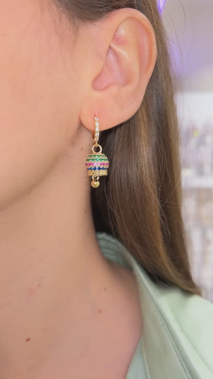 ORECCHINI CAMPANELLA ORO & MULTICOLOR