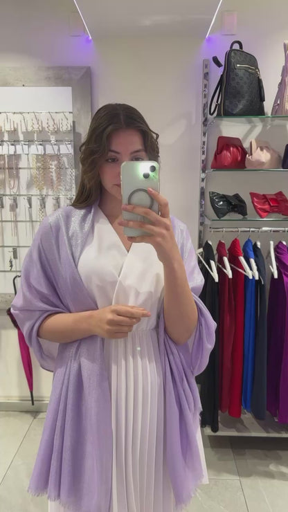 STOLA VISCOSA LUREX LILLA & ARGENTO