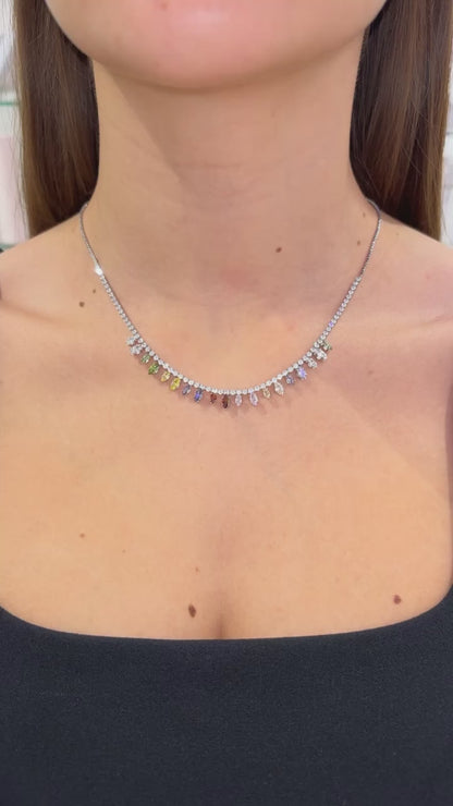 COLLANA GOCCIA ARGENTO & MULTICOLOR