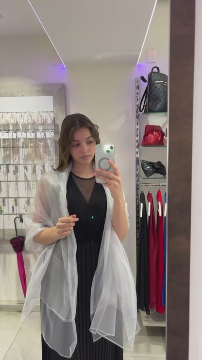 STOLA ORGANZA LUREX GHIACCIO
