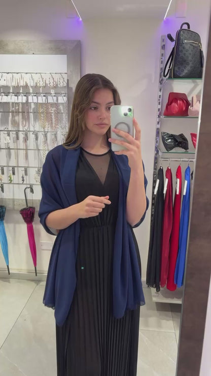 STOLA CHIFFON BLU NOTTE