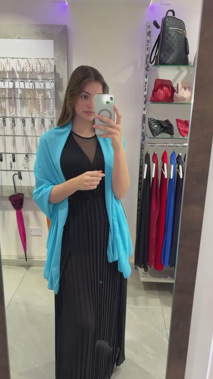 STOLA CHIFFON TURCHESE