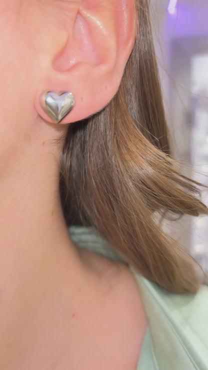 ORECCHINI CUORE ARGENTO 1 CM