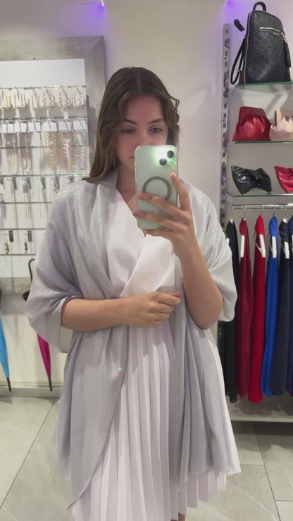 STOLA VISCOSA LUREX ARGENTO MEDIO